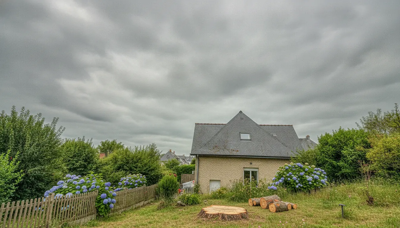 Jardin nettoyé après abattage au Havre