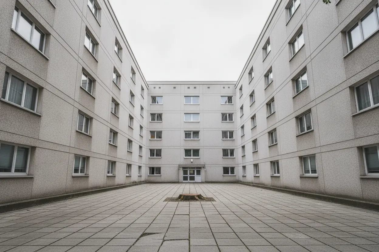 Cour dégagée après démontage par rétention
